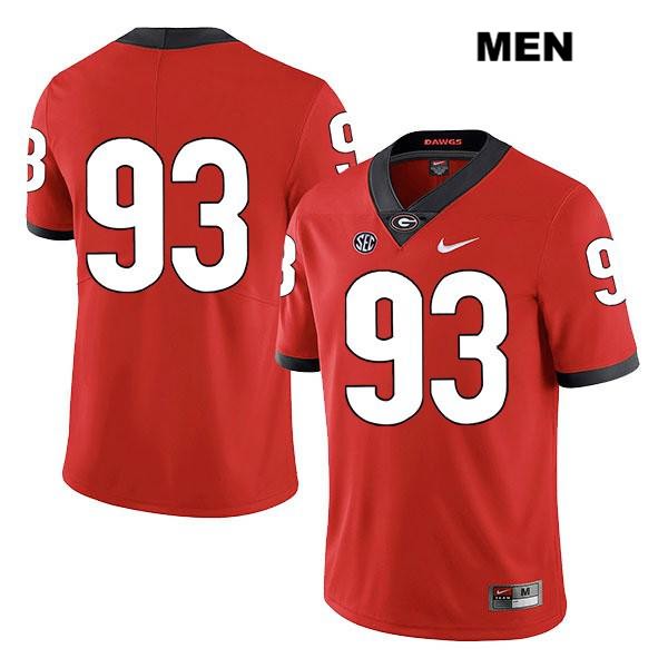 Georgia Bulldogs Men's Antonio Poole #93 NCAA No Name Legend Authentic Red Nike Stitched College Football Jersey SNY0056HT